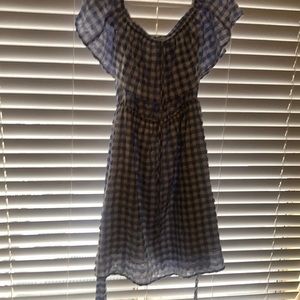 Gingham Dress. Blue and White Checker. Size Medium